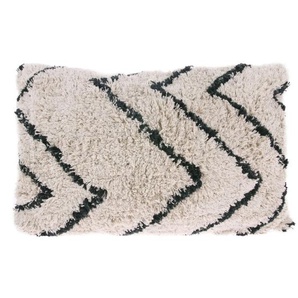 HK living Cotton Zigzag Kissen mit Füllung - black-cream - 40x60 cm