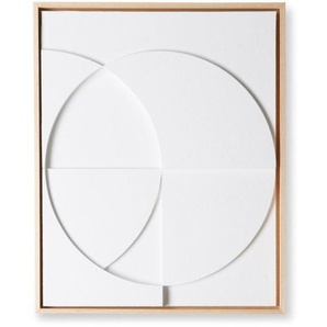 HK living Framed Relief Wandbild C - white - 40x4x50 cm (small)