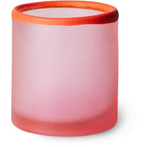 HK living Glass Teelichthalter - cherry - Höhe 10 cm - Ø 9 cm
