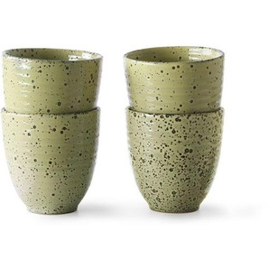 HK living gradient ceramics Becher 4er-Set - Yellow - ø 8,5 cm - Höhe 9 cm - 4-teilig