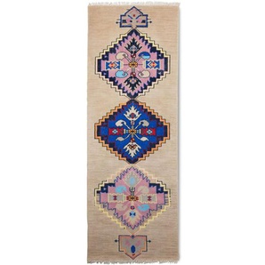 HK living hand knotted woolen Teppichläufer - multicoloured - 90x265 cm