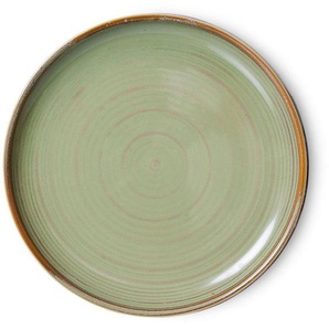 HK living home chef ceramics Beilagenteller 4er-Set - moss green - 4er-Set: Ø 20 cm