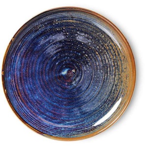HK living home chef ceramics Beilagenteller 4er-Set - rustic blue - 4er-Set: Ø 20 cm