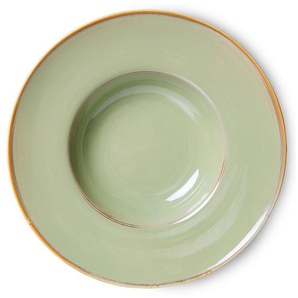 HK living home chef ceramics Pastateller - moss green - 1-Stück: 280 ml - Ø 28 cm