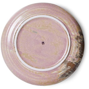 HK living home chef ceramics tiefer Teller - rustic pink - 1-Stück: L - 560 ml - Ø 21,5 cm