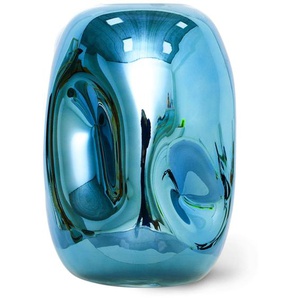 HK living Objects Vase - chrome/blue - 14,5x14,5x21,5 cm