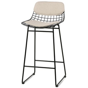 HK living Sitzkissen gefüllt für Wire Chair Barhocker - Sand - 32x38 cm - Rücken 17x38 cm