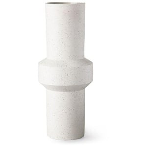 HK living speckled clay Vase straight Blumenvase - L - White/crème - Ø 16 cm - Höhe 39,5 cm