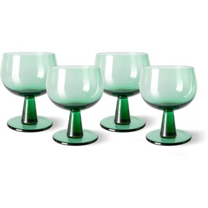 HK living The Emeralds Weinglas - 4er-Set - fern green - 4er-Set: 250 ml - Ø 8,5 - 8,5x8,5x11,5 cm