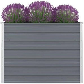 Hochbeet 100 x 100 x 77 cm Verzinkter Stahl Grau