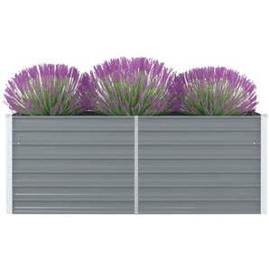 Hochbeet 160 x 80 x 45 cm Verzinkter Stahl Grau