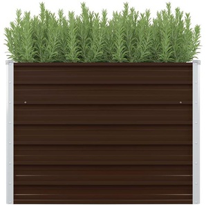 Hochbeet Braun 100 x 100 x 77 cm Verzinkter Stahl