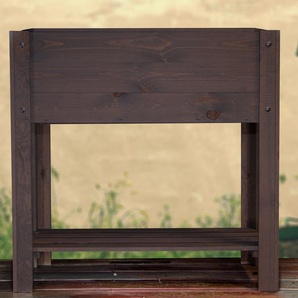 Hochbeet - Holz - 2 Ablagen - Braun