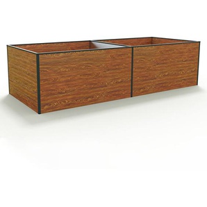 Hochbeet Kräuter-Gemüse-Beet kingsize daniela Aluminium - 297 x 119 x 77 cm - Holzoptik - formstabil und witterungsbeständig mit
