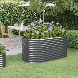 Hochbeet Pulverbeschichteter Stahl 152x80x68 cm Anthrazit