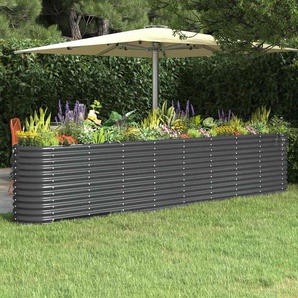 Hochbeet Pulverbeschichteter Stahl 332x40x68 cm Anthrazit