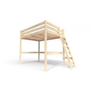 Hochbett 140x190 holz mit Leiter Sylvia schräge Leiter