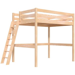 Hochbett 140x190 holz mit Leiter Sylvia schräge Leiter