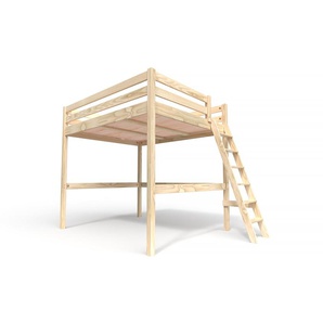 Hochbett aus holz Sylvia 160x200 schräger Leiter