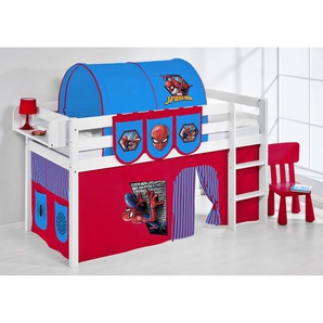 Hochbett Spiderman 90 x 200cm Weiß mit Leiter