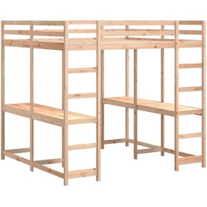 Hochbett mit Schreibtisch & Leiter 140x200 cm Massivholz Kiefer Vidaxl