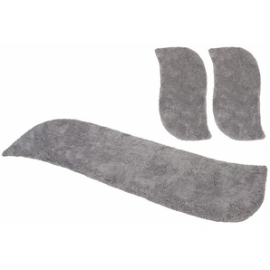 Hochflor-Bettumrandung MY HOME Desner Bettumrandung Gr. B/L (Brücke): 65 cm x 140 cm (2 St.) B/L (Läufer): 65 cm x 270 cm (1 St.), U-förmig, grau Bettumrandungen Mikrofaser, Uni-Farben, Bettvorleger, Läufer-Set
