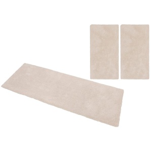Hochflor-Bettumrandung MY HOME Magong Bettumrandung Gr. B/L (Brücke): 70 cm x 140 cm (2 St.) B/L (Läufer): 70 cm x 270 cm (1 St.), U-förmig, beige (natur) Bettumrandungen besonders weich durch Mikrofaser, einfarbiger Bettvorleger, Läufer-Set