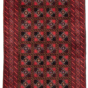 Hochflor-Läufer Belutsch Durchgemustert Rosso 197 x 104 cm, morgenland, rechteckig, Höhe: 8 mm, Handgeknüpft