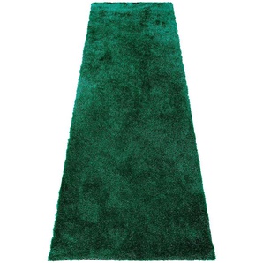 Hochflor-Läufer BRUNO BANANI Dana Teppich Teppiche Gr. B/L: 67 cm x 250 cm, 30 mm, 1 St., grün (dunkelgrün) Hochflor-Läufer