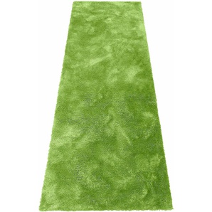 Hochflor-Läufer BRUNO BANANI Dana Teppich Teppiche Gr. B/L: 67 cm x 250 cm, 30 mm, 1 St., grün (olivgrün) Hochflor-Läufer