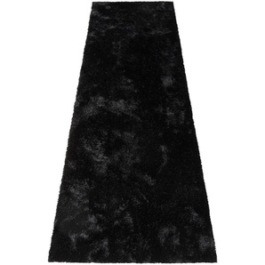 Hochflor-Läufer BRUNO BANANI Dana Teppich Teppiche Gr. B/L: 67 cm x 250 cm, 30 mm, 1 St., schwarz Hochflor-Läufer