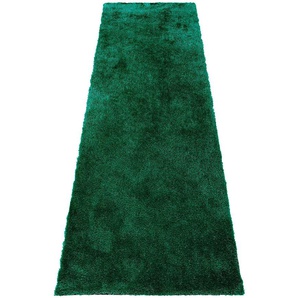 Hochflor-Läufer BRUNO BANANI Dana Teppich Teppiche Gr. B/L: 80 cm x 250 cm, 30 mm, 1 St., grün (dunkelgrün) Hochflor-Läufer