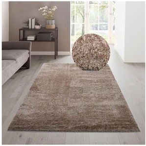 Hochflor-Teppich Amina, my home, rechteckig, Höhe: 43 mm, Shaggy in Uni-Farben, einfarbig, leicht glänzend, besonders weich