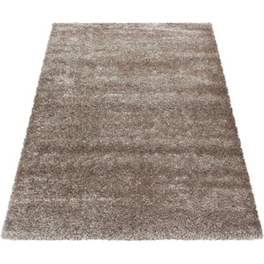Hochflor-Teppich AYYILDIZ TEPPICHE BRILLIANT 4200 Teppiche Gr. B/L: 160 cm x 230 cm, 50 mm, 1 St., grau (taupe) Esszimmerteppiche