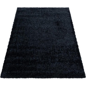 Hochflor-Teppich AYYILDIZ TEPPICHE BRILLIANT 4200 Teppiche Gr. B/L: 200 cm x 290 cm, 50 mm, 1 St., schwarz Esszimmerteppiche Langflor, auch als Läufergröße