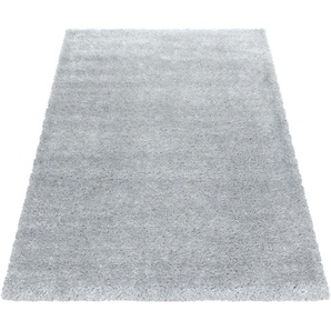 Hochflor-Teppich AYYILDIZ TEPPICHE BRILLIANT 4200 Teppiche Gr. B/L: 200 cm x 290 cm, 50 mm, 1 St., silberfarben Esszimmerteppiche