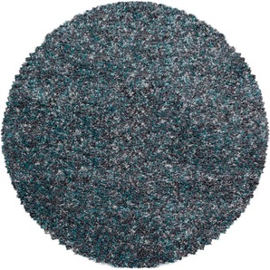 Hochflor-Teppich AYYILDIZ TEPPICHE Enjoy Shaggy Teppiche Gr. Ø 200 cm, 50 mm, 1 St., blau Shaggy-Teppiche