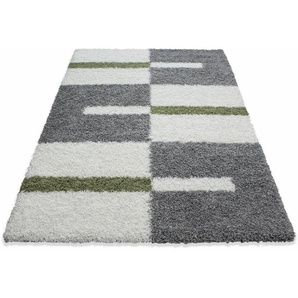 Hochflor-Teppich AYYILDIZ TEPPICHE Gala Shaggy 2505 Teppiche Gr. B/L: 280 cm x 370 cm, 30 mm, 1 St., grün Esszimmerteppiche Wohnzimmer