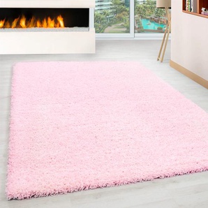 Hochflor-Teppich AYYILDIZ TEPPICHE Life Shaggy 1500 Teppiche Gr. B/L: 300 cm x 400 cm, 30 mm, 1 St., pink Esszimmerteppiche Langflor, uni, große Farbauswahl, robust, auch als Läufer und in rund