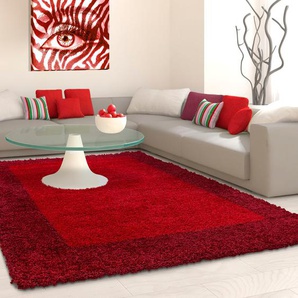 Hochflor-Teppich AYYILDIZ TEPPICHE Life Shaggy 1503 Teppiche Gr. B/L: 160 cm x 230 cm, 30 mm, 1 St., rot Esszimmerteppiche Wohnzimmer