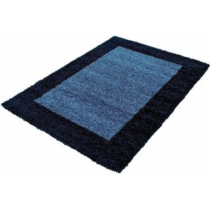 Hochflor-Teppich AYYILDIZ TEPPICHE Life Shaggy 1503 Teppiche Gr. B/L: 300 cm x 400 cm, 30 mm, 1 St., blau (navy) Esszimmerteppiche Wohnzimmer