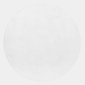 Hochflor-Teppich AYYILDIZ TEPPICHE POUFFY 5100 Teppiche Gr. Ø 200 cm, 20 mm, 1 St., weiß (white) Esszimmerteppiche