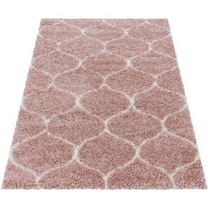 Hochflor-Teppich AYYILDIZ TEPPICHE SALSA 3201 Teppiche Gr. B/L: 160 cm x 230 cm, 50 mm, 1 St., rosa (rosé) Orientalische Muster