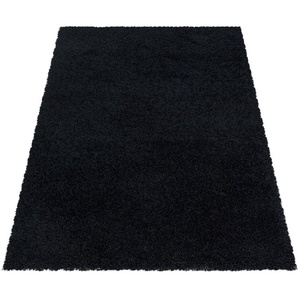 Hochflor-Teppich AYYILDIZ TEPPICHE SYDNEY 3000 Teppiche Gr. B/L: 240 cm x 340 cm, 50 mm, 1 St., schwarz (black) Esszimmerteppiche Wohnzimmer