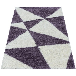 Hochflor-Teppich AYYILDIZ TEPPICHE TANGO 3101 Teppiche Gr. B/L: 240 cm x 340 cm, 50 mm, 1 St., lila Esszimmerteppiche