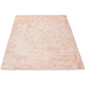 Hochflor-Teppich BRUNO BANANI Alga Teppiche Gr. B/L: 160 cm x 230 cm, 40 mm, 1 St., rosa Esszimmerteppiche Uni-Farben, besonders weich und kuschelig