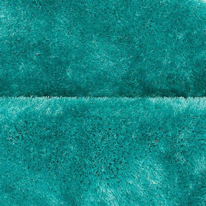 Hochflor-Teppich BRUNO BANANI Dana Teppich Teppiche Gr. Ø 140 cm, 30 mm, 1 St., blau (petrol) Esszimmerteppiche unifarben, Mikrofaser Teppiche, Wohnzimmer, Schlafzimmer, Esszimmer