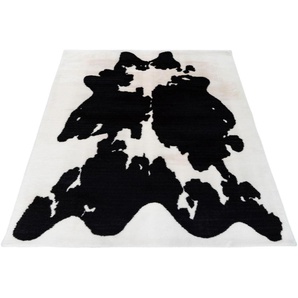 Hochflor-Teppich BRUNO BANANI Makayla Teppiche Gr. B/L: 160 cm x 230 cm, 30 mm, 1 St., schwarz Esszimmerteppiche Kuhfell-Muster, Kunstfell, weicher Flor