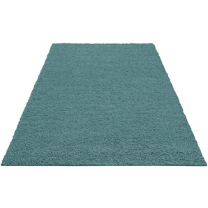 Hochflor-Teppich BRUNO BANANI Shaggy Soft Teppiche Gr. B/L: 160 cm x 230 cm, 30 mm, 1 St., blau (aquablau) Esszimmerteppiche gewebt, Uni Farben, besonders weich und kuschelig