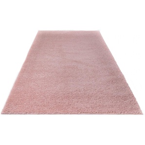 Hochflor-Teppich BRUNO BANANI Shaggy Soft Teppiche Gr. B/L: 160 cm x 230 cm, 30 mm, 1 St., rosa (hellrosa) Esszimmerteppiche gewebt, Uni Farben, besonders weich und kuschelig